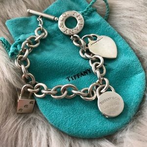 Authentic Tiffany & Co charm bracket 3 charms inc